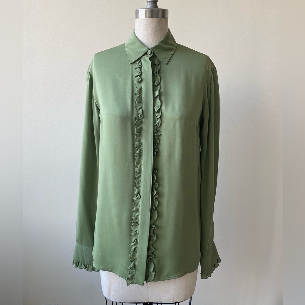 GUCCI TUXEDO STYLE SILK BLOUSE